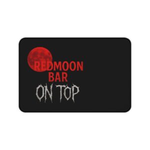 Gothic Redmoon Desk Mat - Unique Gaming, Office, or Home Decor, Ideal for Halloween, Gift for Bar Enthusiasts, Stylish Organizer