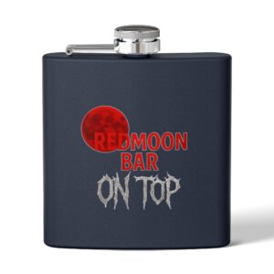 Custom Stainless Steel Flask | Redmoon Bar On Top Gift, Unique Barware, Adventure Accessory, Drinking Flask, Groomsmen Gift