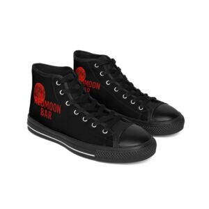 Women's Classic Sneakers with Redmoon Bar Design, Custom High-Top Shoes, Trendy Footwear, Urban Style, Gift for Her